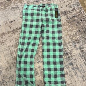 Green and Gray Checkered Kids Pants